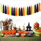 Black-Purple Green-Orange Halloween Tassel-Garland - 20pcs Birthday Party-Decorations Supplies Tassels, Wedding Baby Bridal Shower Decor Panduola