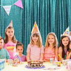 SquarePie Sequin Backdrop Less Transparent Background Sparkly Curtain for Wedding Party 8FT x 8FT Teal