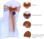 MDS Pack of 150 PCS Organza Chair Sashes Wider Dining Chair Bows Ribbon Tie Back for Wedding Party Birthday Bridal Shower Reception Event Banquet Home Chair Cover Decoration - Bronze
