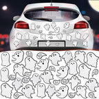 Chinco 36 Pcs Halloween Ghost Car Magnets Reflective Ghost Boo Refrigerator Automotive Magnet Stickers Cute Holiday Fridge Garage Door Decorations Holiday Waterproof Magnetic Decals