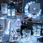 ZNYCYE 50 LED Fairy Lights with Timer, 6 Pack 8.2Ft 8 Modes Battery Operated Fairy Lights, Mini Led String Lights for DIY Wedding Bedroom Mason Jar Vases Table Party Christmas Decoration (Cool White)