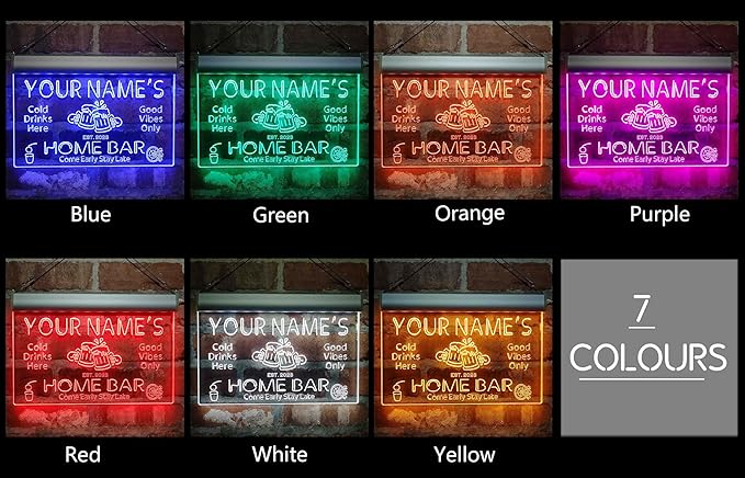 ADVPRO Personalized Your Name Custom Home Bar Beer Established Year Multi Color LED Neon Sign 12 x 8.5 Inches st4s32-p11-tm-c
