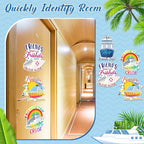 Hoteam 4 Pcs Friends Cruise Door Decorations Magnetic Large Friends Cruise Ship Door Magnets Funny Waterproof Ship Anchor Life Preserver Ring Magnets for Carnival Cabin Stateroom Fridge Car