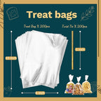 LOKIQNG Cellophane Bags Plastic Treat Bag Clear Cookie Candy Bags with Twist Ties for Party Favor Bag(200 Pack, 6x10inch)