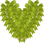 50 pcs 3-1/2" Apple Green Satin Ribbon Twist Tie Bows for Spring Gift Wrapping with Fish Tails (Lt.Green)