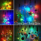 Wine Bottle Lights with Cork, 10 Pack Battery Operated 10 LED Cork Shape Silver Copper Wire Colorful Fairy Mini String Lights for DIY,Party,Decor,Christmas,Halloween,Wedding