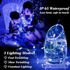 ZGWJ 8 Pack Fairy Lights Battery Operated, 7ft 20 Mini LED Fairy String Lights Silver Wire 3 Modes for DIY, Parties, Wedding, Bedroom, Halloween Christmas Decoration Blue