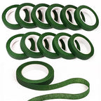 NESCCI Flower Tape,Floral Tape for Bouquets,12 Rolls of 1/2 "Wide Dark Green Flower Tape,Used for Wrapping Bouquet Stems and Flower Crafts,Wedding Bouquet (Dark Green, Size 264 Yards)