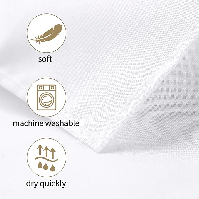 Ascoza 2pack 120 Inch White Round Tablecloth in Polyester Fabric for Wedding/Banquet/Restaurant/Parties