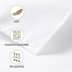 Ascoza 2pack 90x132 Inch White Rectangular Tablecloth 8 Feet Table Cloth in Polyester Fabric for Wedding/Banquet/Restaurant/Parties