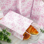 JarThenaAMCS 52Pcs Pink Floral Paper Gift Bag Vintage Wildflower Treat Bags with Handles Chinoiserie Candy Goodie Bags for Spring Summer Birthday Wedding Bridal Shower Party Favors Supplies