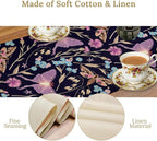 Moth Table Runner, Boho Aesthetic Moth Magic Table Runner for Home Kitchen Dining Party Indoor Outdoor Decoration 13x120 Inch