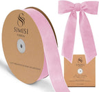Pink Velvet Ribbon 1.5'' 25 Yards for Christmas Tree, Gift Wrapping, Flower Bouquet, Wreath Decorations, Bow Making