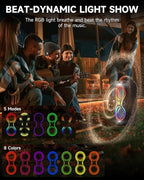 Bluetooth Speakers Wireless- 40W(Peak) 120dB Loud Sound, 8 LED Lights, Bluetooth 5.3, 6-8 Hours Playtime, Protable Handle, FM/USB & Mic Input, Large Portable Speaker for Party,Outdoor,Camping,Beach