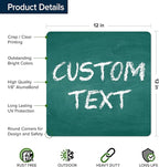 Custom Sign, Custom Street Sign, 11 Font Colors, 13 Font Styles, 4 Hole Options, 22 Sizes, 12x12 Inches, Rust Free DiBound, Fade Resistant, Made in USA by My Sign Center (Chalkboard Green)