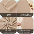 Nude Arch Backdrop Cover for Wedding, 7.2FT 6FT Set of 2 Stretchy Spandex Fitted Arch Stand Cover for Baby Shower, Birthday Party Decor, Chiara Backdrop Cover with Double-Sided Design