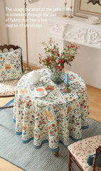 ISAENNE Designer Linen Elegant Round Tablecloth,Colorful Floral Bohemian Table Cloth,Wrinkle Resistant Decor Tablecloths for Dining Thanksgiving Kitchen Christmas,Diameter 67"-Floralsea A