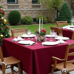 sancua Square Tablecloths 70x70 Inch Burgundy, 2 Pack - Fabric Table Cloth for Square or Round Tables, Washable Polyester Table Cover for Christmas Dinner, Holiday Party, Decorative Display Tables