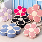 Soft Flower Shaped Floor Cushion, Plush Decorative Throw Pillow, Cute Seating Cushion, Room Decor Pillow for Sofa Couch Bed (13.7 Inch, Black)