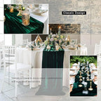 Luxurious Velvet Table Runner, 10ft Wedding Reception Decorations, 20x120inch Soft Velvet Fabric, Table Linen Overlay, Wedding Table Runners (Black, 20X120inch, 5pack)