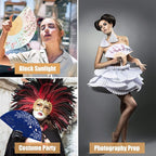 WEARXI Handheld Fan, 4 PCS Hand Fan, Chinese Folding Fan for Women Foldable, Silk Bamboo Hand Held Fan, Paper Hand Fan