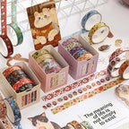 YUBBAEX 60 Rolls Value Washi Tape Pack Retro Arts Masking Tape Basic Patterns Decorative for DIY Crafts, Bullet Journal Supplies, Planners, Scrapbook, Card/Gift Wrapping (Autumn Kimono)