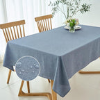 maxmill Square Linen Tablecloth Water Resistance Antiwrinkle Spillproof Stain Proof Fabric Table Cloth, Decorative Fabric Table Cover for Banquet Party Event Holiday Dinner, 70 x 70 Inch, Demin Blue
