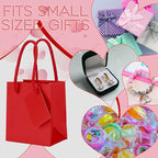 Sherr 100 Pack Mini Gift Bags Bulk, 4 x 2.75 x 4.5 Inches Paper Bags with Tags, Extra Small Paper Gift Boxes with Handles for Birthday, Party Favors, Weddings, Small Business(Red)