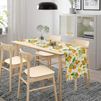 Spring Summer Orange Table Runner Vintage Citrus Lemon Fruit Mandarin Floral Dinner Runner for Farmhouse Baby Shower Party Holiday Home Kitchen Dining Table Decor 13x90