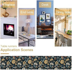 Boho Floral Table Runner Bohemian Floral Vintage Home Kitchen Dining Table Decoration 13x60 Inch 1PCS