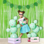 BRAVESHINE Pastel Green Streamers Party Backdrop Decoration - Tinsel Curtain Foil Fringe Backdrop for Birthdays/Dinosaur/Lime Green Frog Theme/Wizard/Christmas Decorations - 3.2ft X 8.2ft