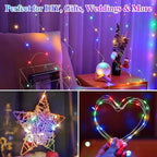 Lakumu 12 Pack Multi-Color Fairy Lights Battery Operated, 7ft 20 LED Waterproof Micro Firefly Lights for DIY Craft, Wedding Table Centerpieces, Christmas Decor, Bedroom