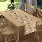 Coffee Theme Table Runner, Rustic Farmhouse Coffee Cup Tea Party Cafe Table Center Decor for Home Kitchen Dining Patio Holiday Party Indoor Outdoor Table Decorations,13"x108" Inch