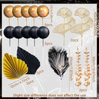 Boho Cake Topper Man Cake Toppers Happy Birthday Cake Topper Black Gold Balls Cake Decorations for Roaring 20s Cake Decoration Wedding Baby Shower Party Decoration