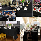 10 Pack Polyester Tablecloth, 60 x 102 Inch Black Polyester Table Cloth for 6 Feet Rectangle Tables, Stain and Wrinkle Resistant Washable Table Cover for Kitchen Wedding Banquet Restaurant Party