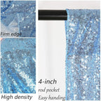 Baby Blue Sequin Backdrop Curtain 8ft x 8ft Sequin Glitter Background for Weddding Party Baby Shower Decorations