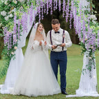 12 Pack Light Purple Wisteria Hanging Flowers, 3.44 Ft Fake Hanging Flowers, Artificial Wisteria Garland Vines for Wedding Room Backdrop Outdoor Patio Garden Decoration