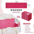 Fuchsia Table Runners 10 Pieces 12x72 Inches Sequin Glitter Table Runner for Birthday Party Baby Shower Holiday Event Table Decorations