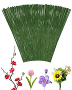 50 PCS FIVEIZERO 16 Gauge Green Floral Wire Stems for Artificial Flower Making,Florist Wire,Flower Wires for Crafts,Alambre para Flores for Wreaths, Flower Arrangements and DIY Projects