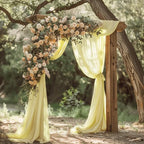 Wokceer Wedding Arch Draping Fabric 6 Panels 28.7" x 20FT Beige Drapes Sheer Fabric Backdrop Arch Draping Fabric for Wedding Ceremony Birthday Party Bridal Shower Decoration