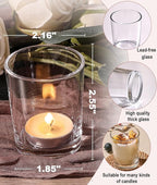 LETINE 72-Pack Votive Candle Holders Designed for Wedding Decor - Glass Candle Holder & Tea Lights Candle Holder - Candle Holders for Christmas, Wedding Centerpieces, Thanksgiving
