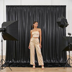 20x10FT Black Sequin Backdrop - 4 Panels 5x10FT Wrinkle-Free Glitter Drapes for Weddings, Parties & Events