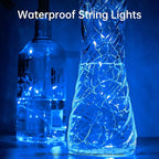 Aluan Wine Bottle Lights with Cork 10 Pack 20 LED Christmas Mini Fairy Lights for Indoor, Waterproof Battery Operated Cork Lights for Liquor Bottles Party Jar Wedding Reception Bar Decoration, Blue