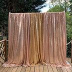 Backdrop Curtain Drapes 2 Panels Rose Gold Party Sequin Background 2FT x 8FT Wedding Ceremony Birthday Decorations Shimmer Fabric