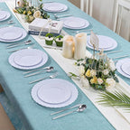 U-QE 60 Pcs White Plastic Plates for Party – Scalloped Plastic Plates Heavy Duty & Elegant – Include 30 10.25" Dinner & 30 7.25" Dessert Plate - Perfect for Weddings, Bridal Showers and Parties