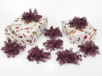 HUIHUANG Christmas Bows for Gift Wrapping Burgundy Curly Gift Bow 5 inch x 8 Counts Wine Red Self-Adhesive Xma Bows for Presents, Paper Bag, Party Favors, Wrapping Accessories