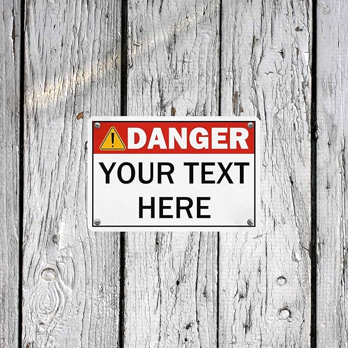 Custom Sign, Personalized Metal Signs, Customize for Office, Business, Workplace, Office, Home, Delivery Signs, Metal Sign With Your Own Image, Text,Photo, Pets, Kids Art Made in USA (Design 4)