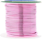 Mandala Crafts 16 Gauge Anodized Aluminum Craft Wire for Jewelry Making - 100 FT Colored Flexible Pink Wire - Bendable for Bonsai Armature Crafting Sculpting