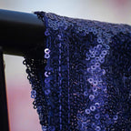 JYFLZQ Navy Blue Sequin Backdrop Curtains 8ft x 8ft 1 Panel Glitter Photo Booth Backdrops Sparkly Photography Background Drapes for Parties Wedding Bridal Showers