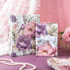 WRAPAHOLIC Floral Wrapping Paper Roll - Mini Roll - 17 Inch x 9.8 Feet - Purple Flower Wrapping Paper, Perfect for Girls Women Birthday, Wedding, Bridal Shower